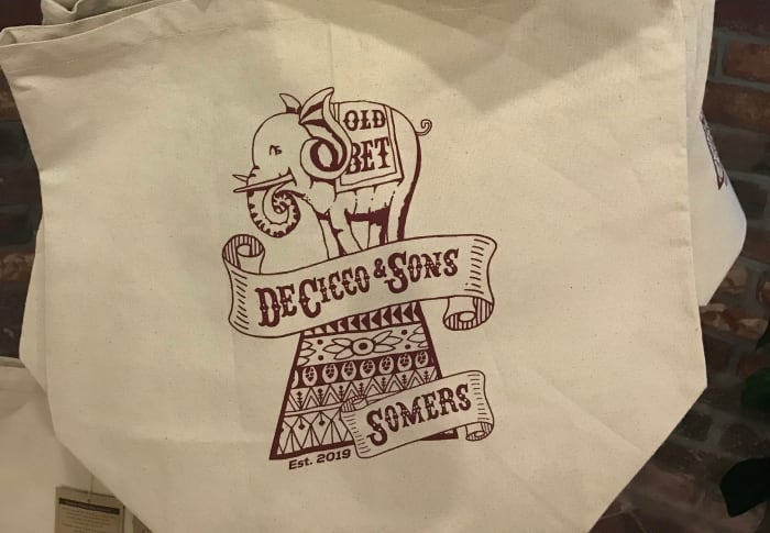 Bags at DeCicco & Sons pay homage to Old Bet the elephant, the town of Somers' unofficial mascot. Somers High School is the Tuskers.